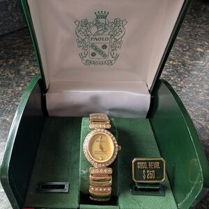 Paolo Gucci Gold and Crystal Watch